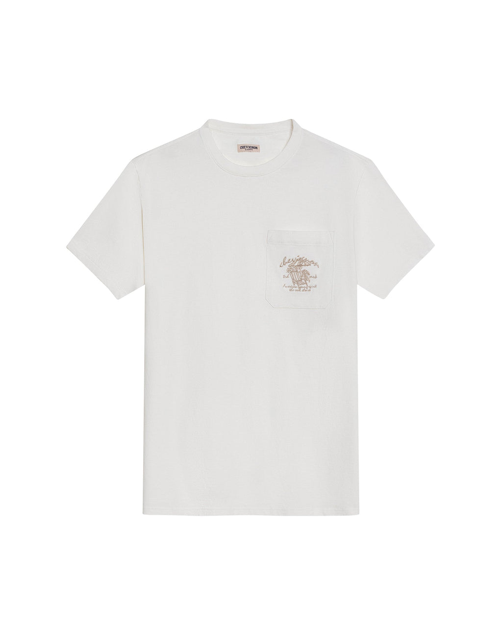 Mens T-Shirt Classic Fit Short Sleeve Cotton Jersey Medium Weight Embroidered Graphics Both Sides Pocket - Raw 63_641H018_CRU110606_3