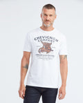 Men's Slim Fit T-Shirt Ribbed Crew Neck Textile Graphic 100% Cotton - 1