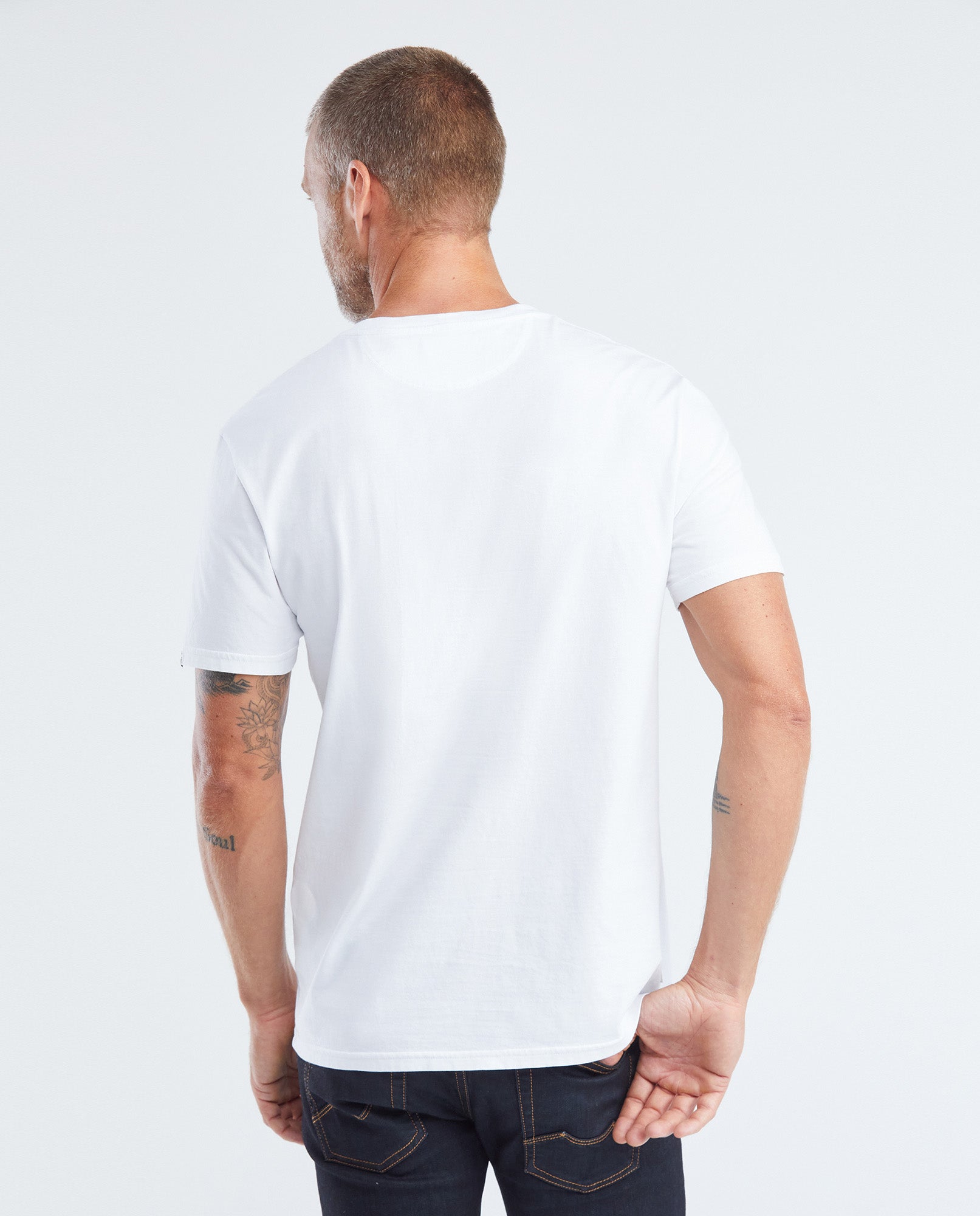 Men's Slim Fit T-Shirt Ribbed Crew Neck Textile Graphic 100% Cotton - 4
