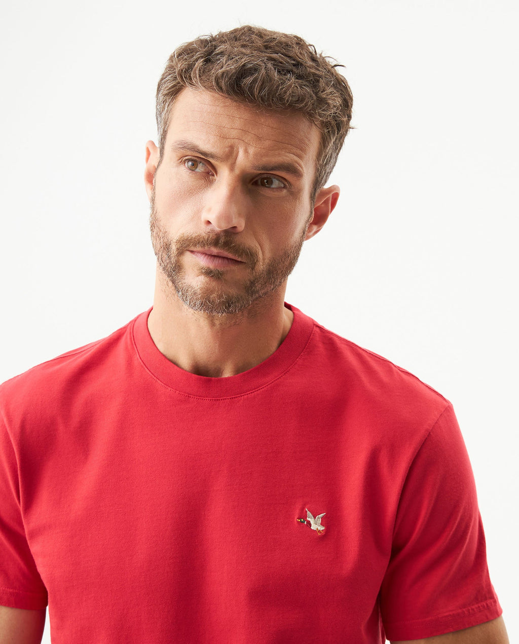 Men's Slim Fit Crew Neck T-shirt in Cotton Stretch Blend, Navigate - 4