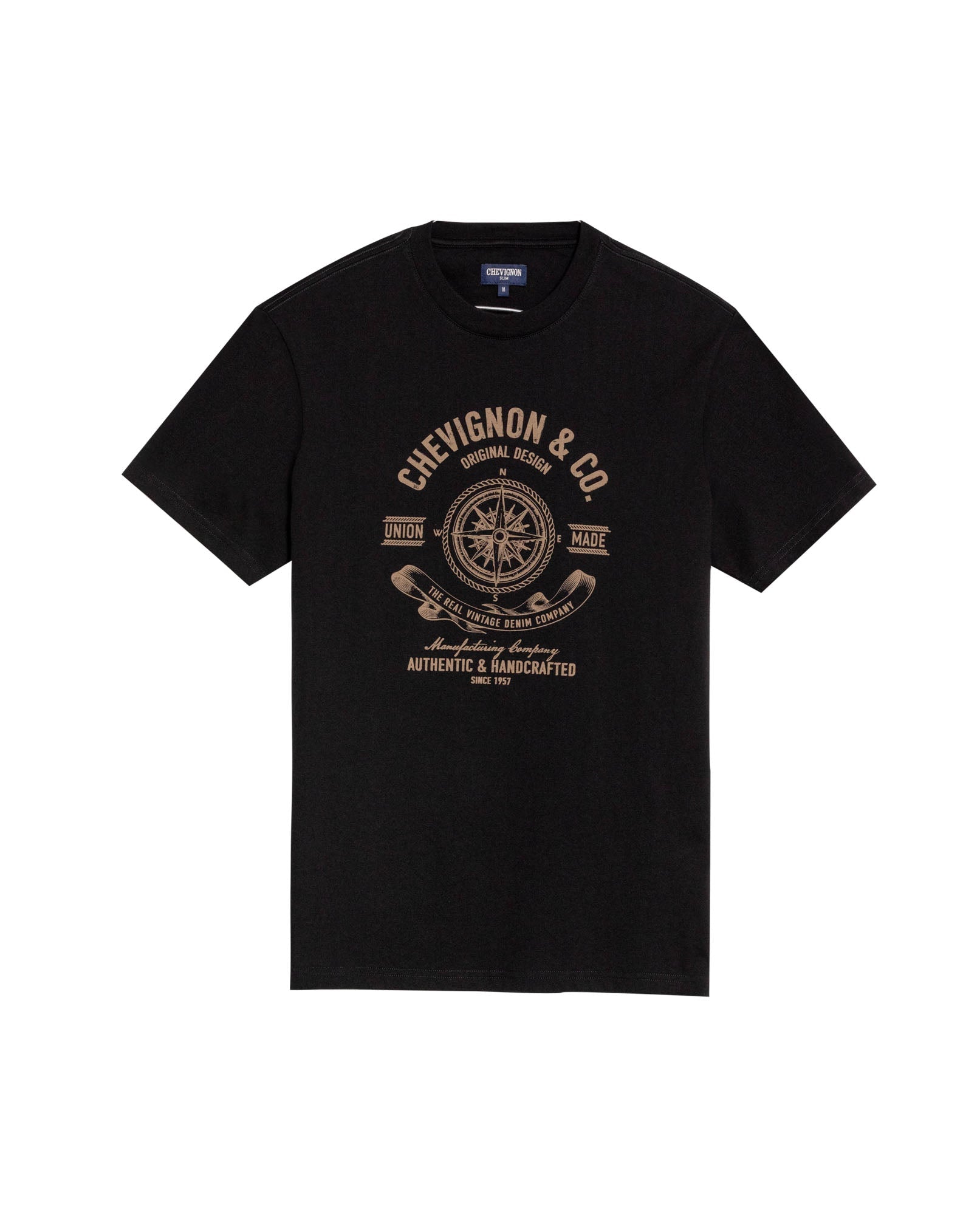 Men's Graphic Slim Fit T-shirt in Cotton, Harbor - 1