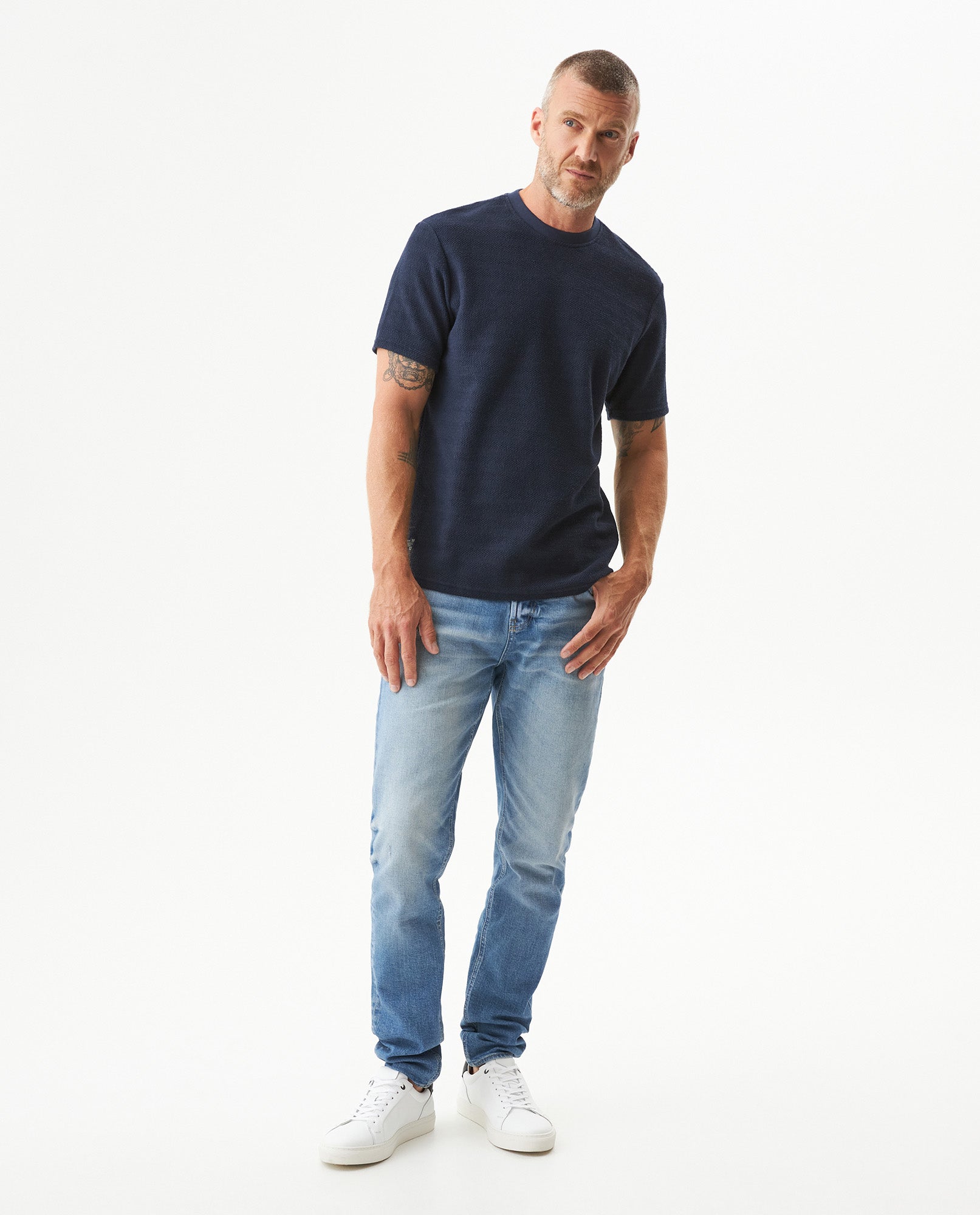 Men's Classic Fit T-shirt in Cotton Stretch Blend, Seaport - 3