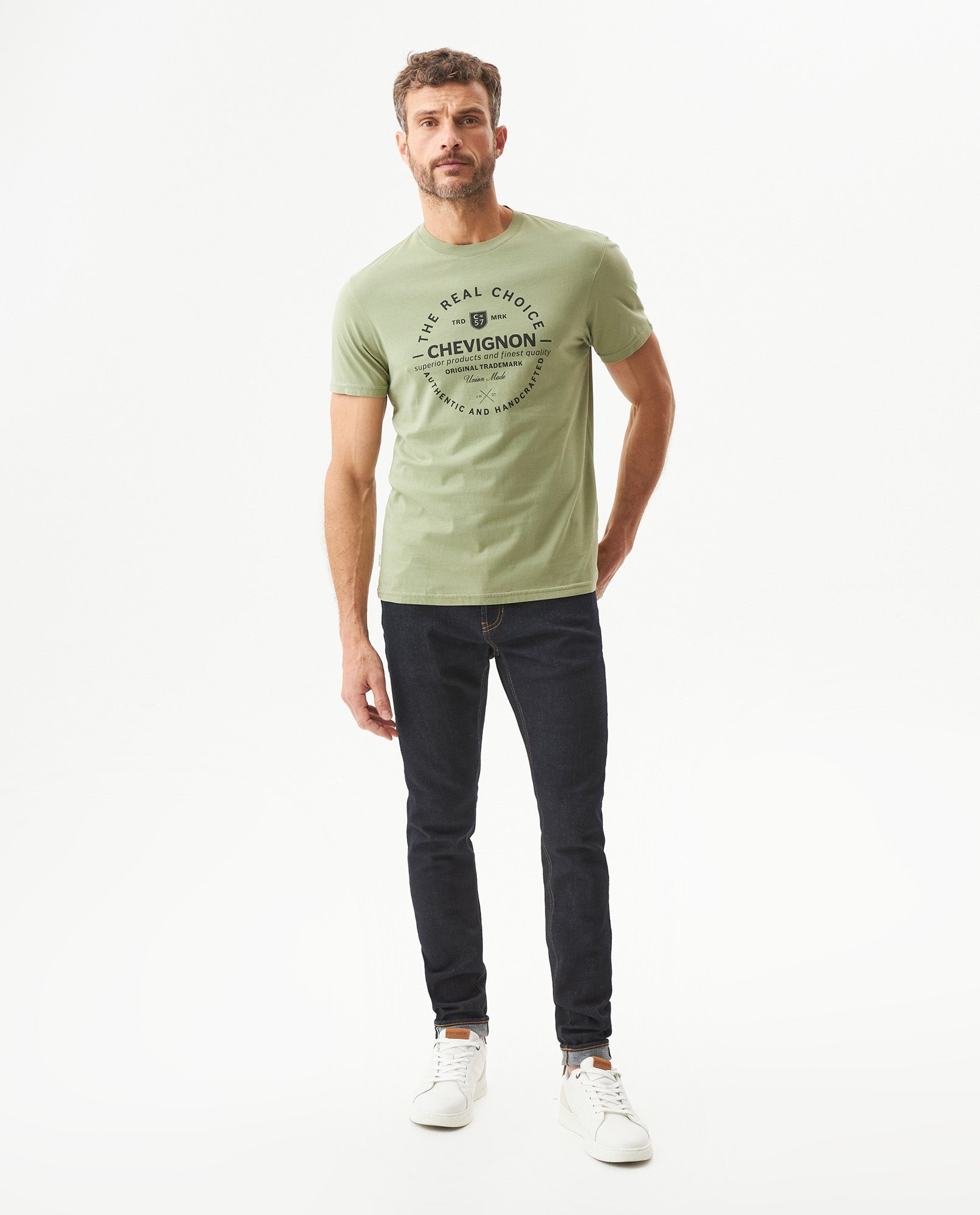 Men's Slim Fit Short Sleeve T-shirt in Cotton, Festive - 3