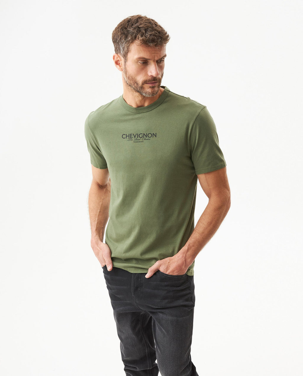 Men's Slim Fit Typographic Graphic T-shirt in Cotton, Seafront - 2