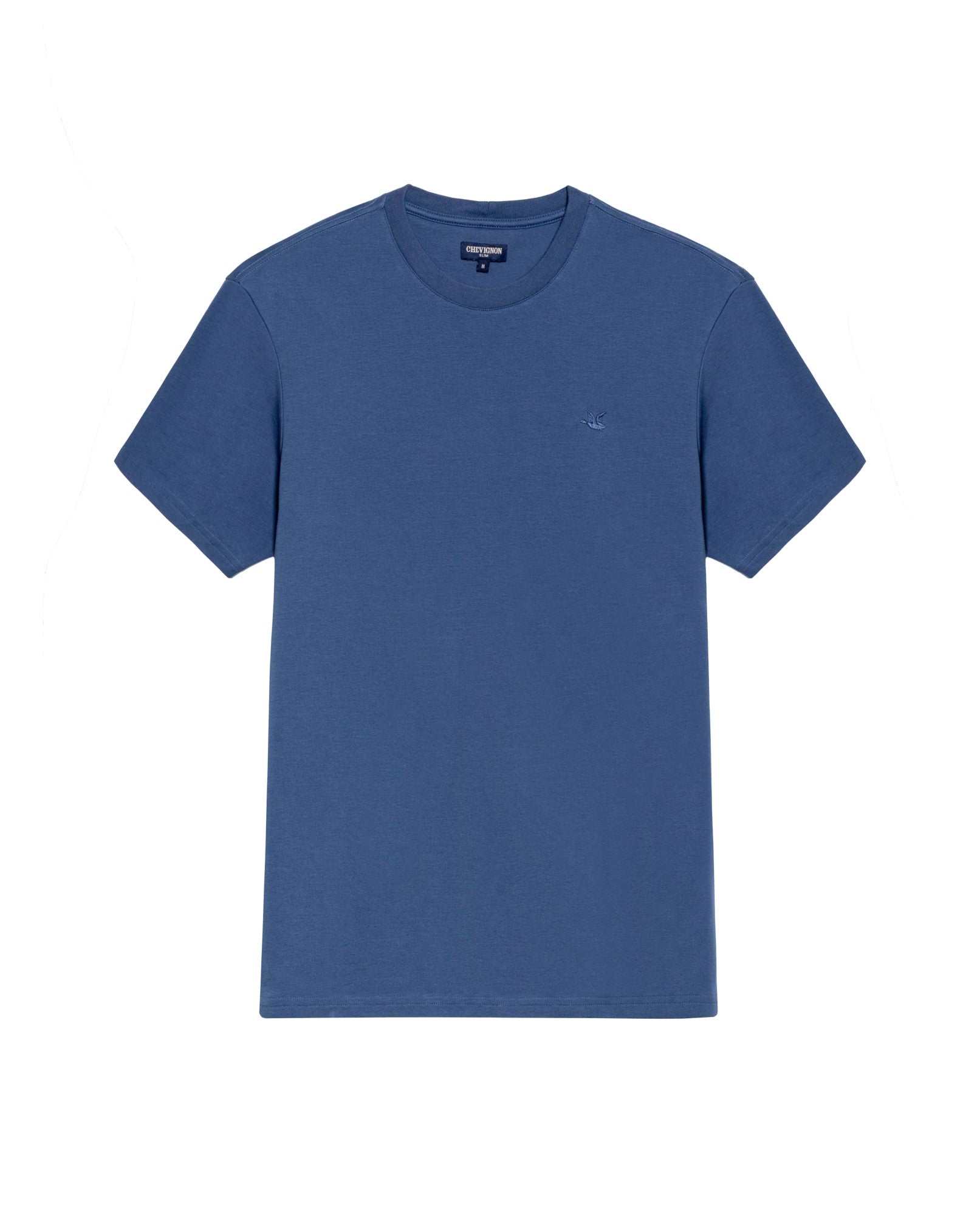 Men's Embroidered Slim Fit T-shirt in Cotton, Twilight  - 1